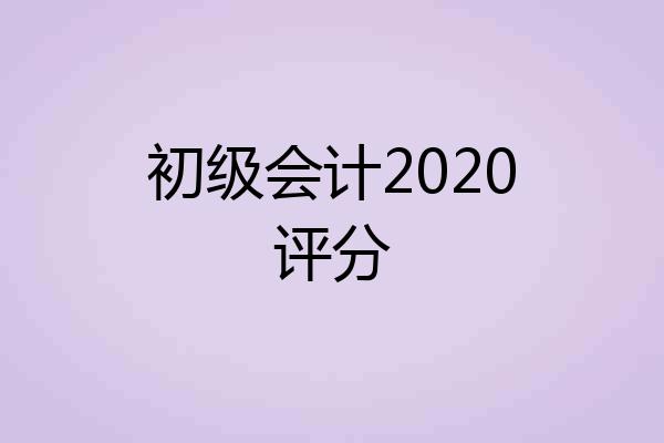 初级会计2020评分