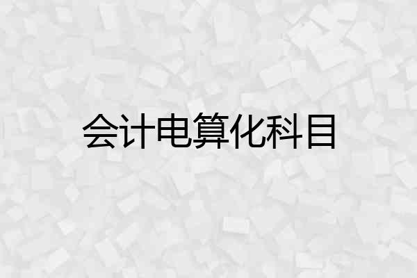 会计电算化科目