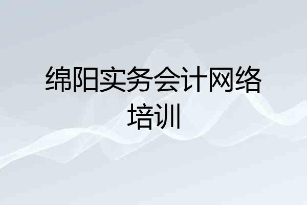 绵阳实务会计网络培训