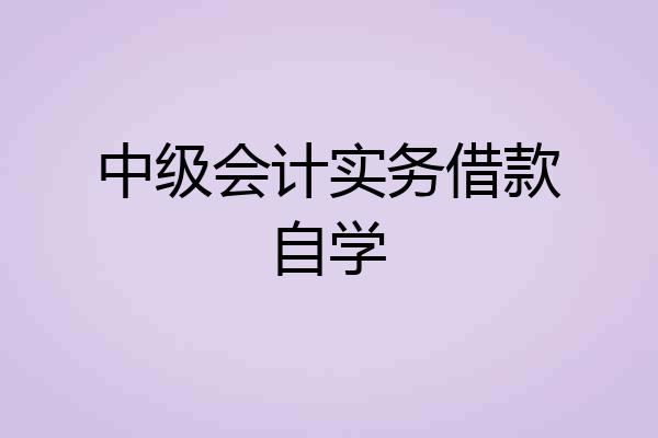 中级会计实务借款自学