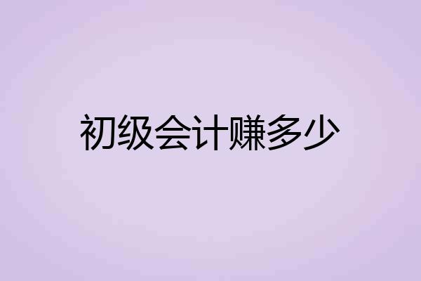 初级会计赚多少