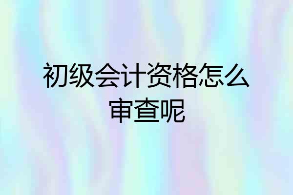初级会计资格怎么审查呢