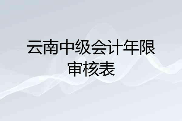 云南中级会计年限审核表
