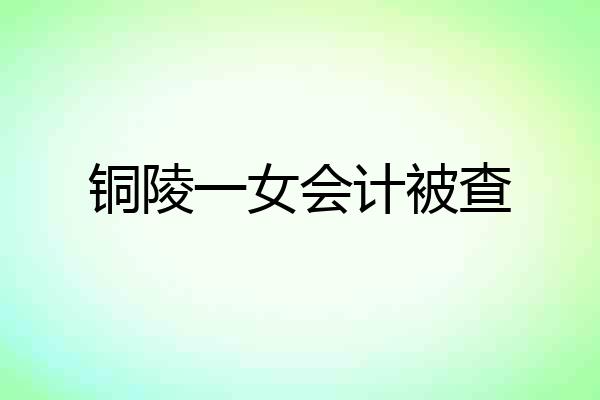 铜陵一女会计被查