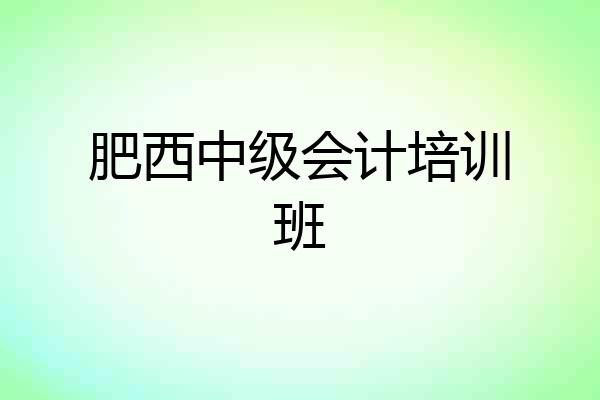 肥西中级会计培训班