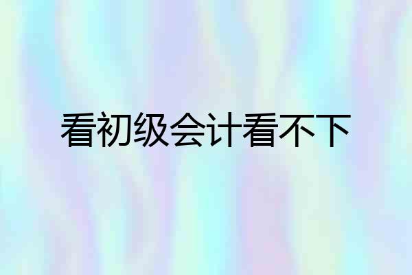 看初级会计看不下