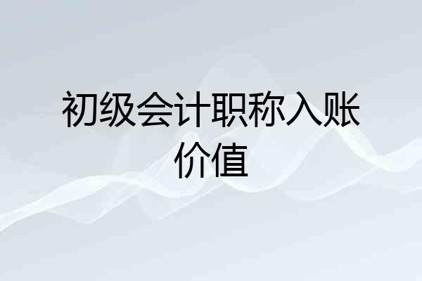 初级会计职称入账价值