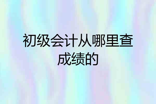 初级会计从哪里查成绩的