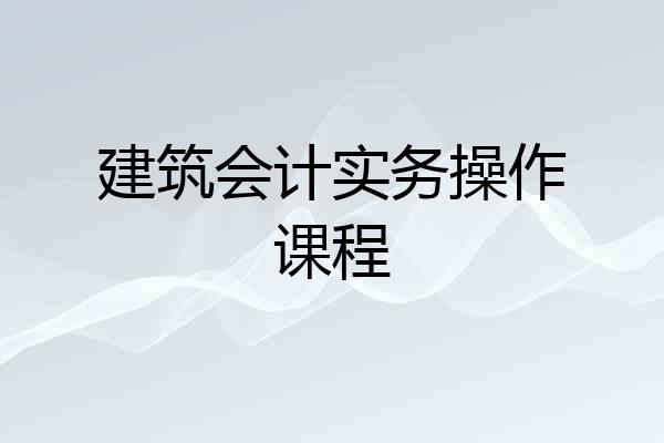建筑会计实务操作课程