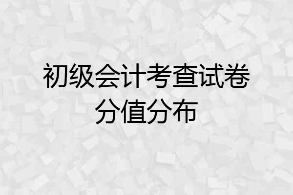 初级会计考查试卷分值分布