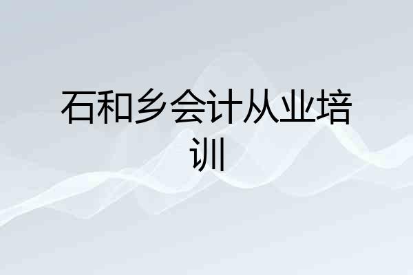 石和乡会计从业培训