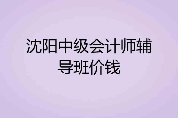 沈阳中级会计师辅导班价钱