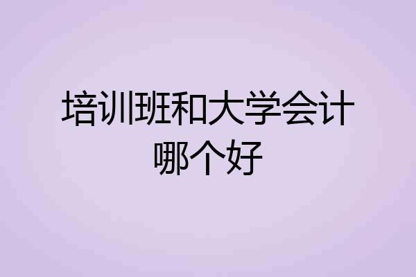 培训班和大学会计哪个好