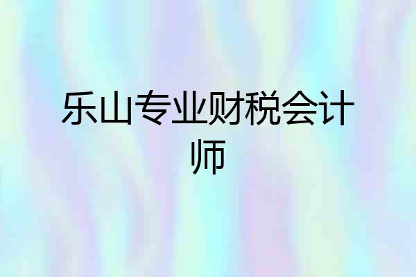 乐山专业财税会计师
