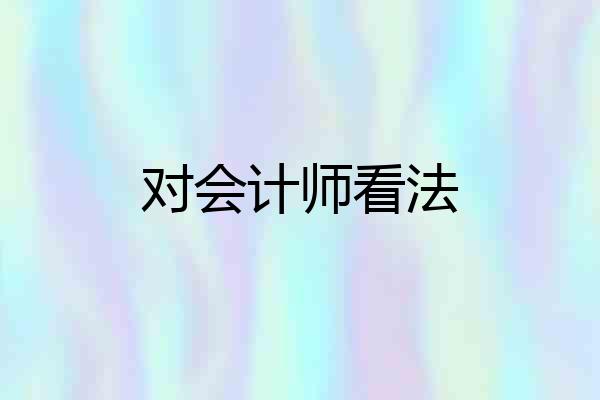 对会计师看法