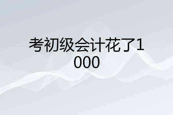 考初级会计花了1000