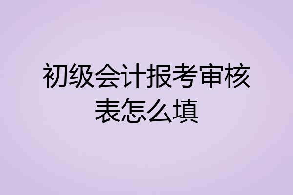初级会计报考审核表怎么填