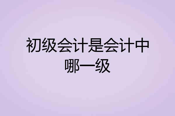 初级会计是会计中哪一级