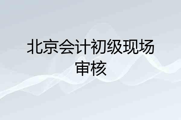 北京会计初级现场审核