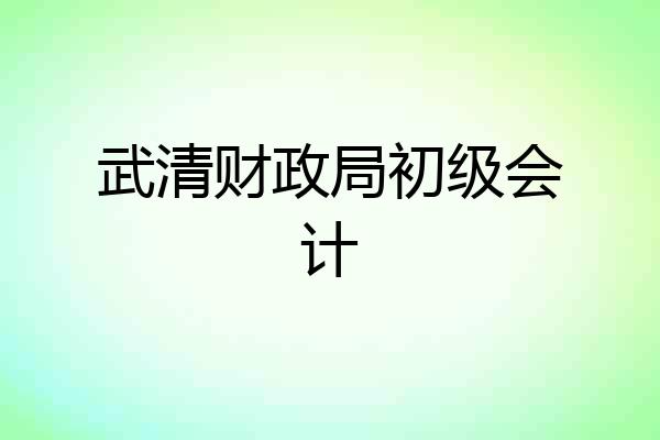 武清财政局初级会计