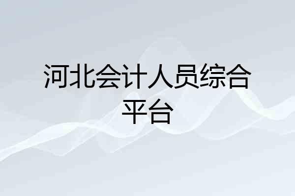 河北会计人员综合平台