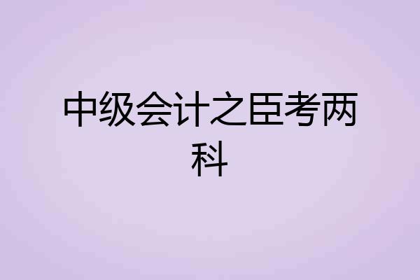 中级会计之臣考两科