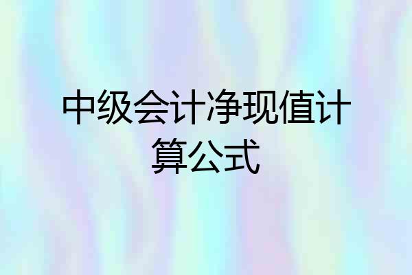 中级会计净现值计算公式