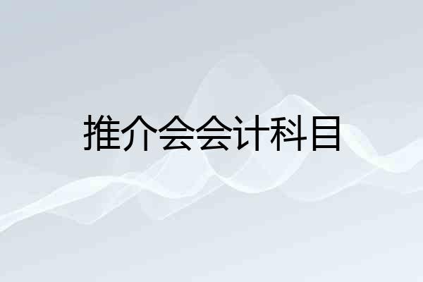 推介会会计科目