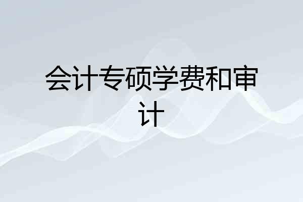 会计专硕学费和审计