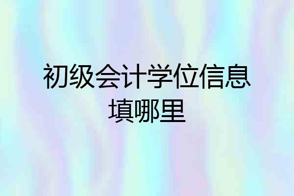 初级会计学位信息填哪里
