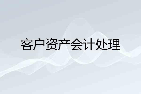 客户资产会计处理