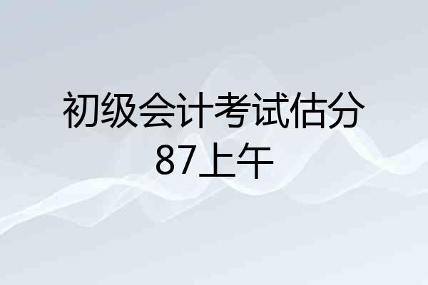 初级会计考试估分87上午