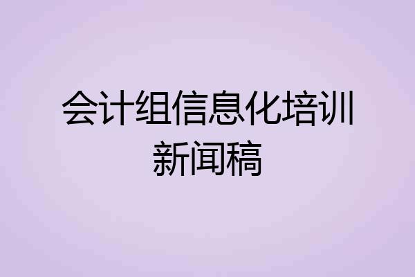会计组信息化培训新闻稿