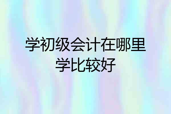 学初级会计在哪里学比较好
