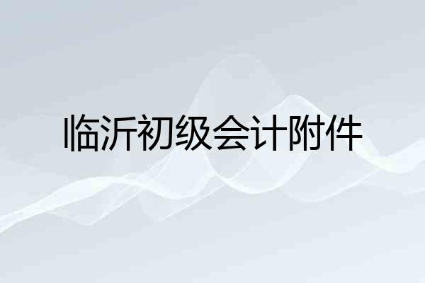 临沂初级会计附件