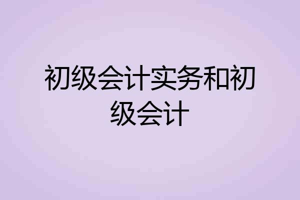 初级会计实务和初级会计