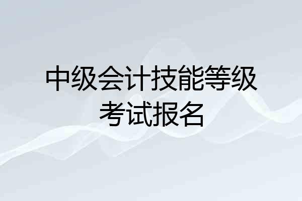 中级会计技能等级考试报名