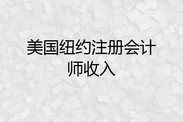 美国纽约注册会计师收入