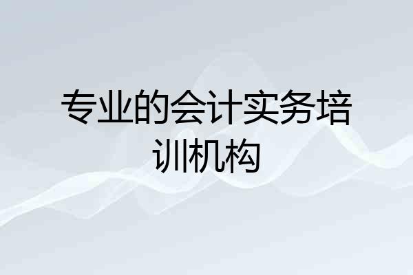 专业的会计实务培训机构