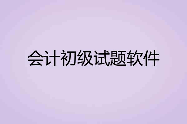 会计初级试题软件