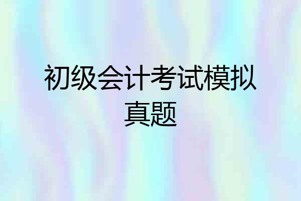 初级会计考试模拟真题