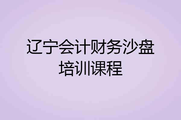 辽宁会计财务沙盘培训课程