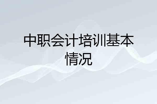 中职会计培训基本情况