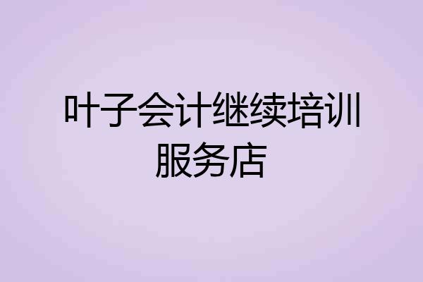 叶子会计继续培训服务店