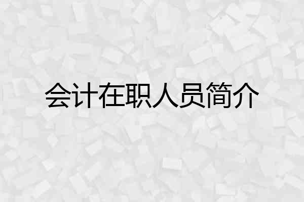 会计在职人员简介