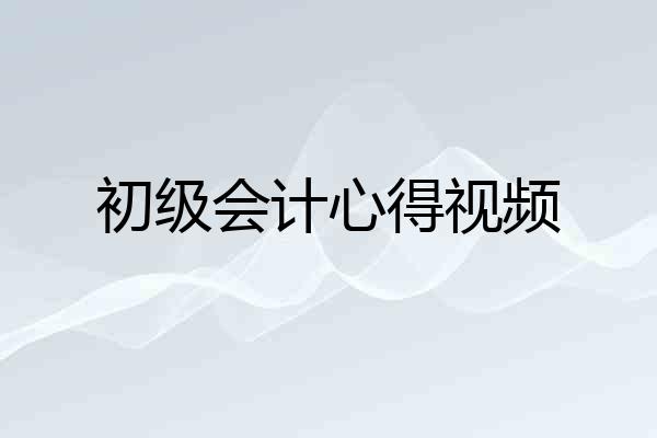 初级会计心得视频