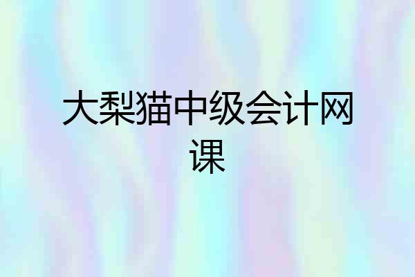 大梨猫中级会计网课