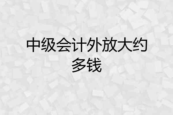 中级会计外放大约多钱