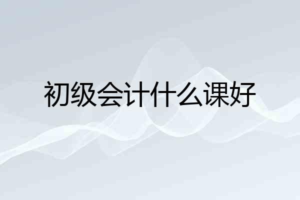 初级会计什么课好