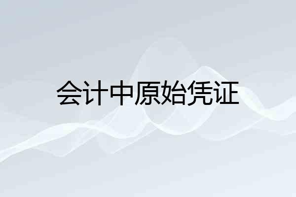 会计中原始凭证